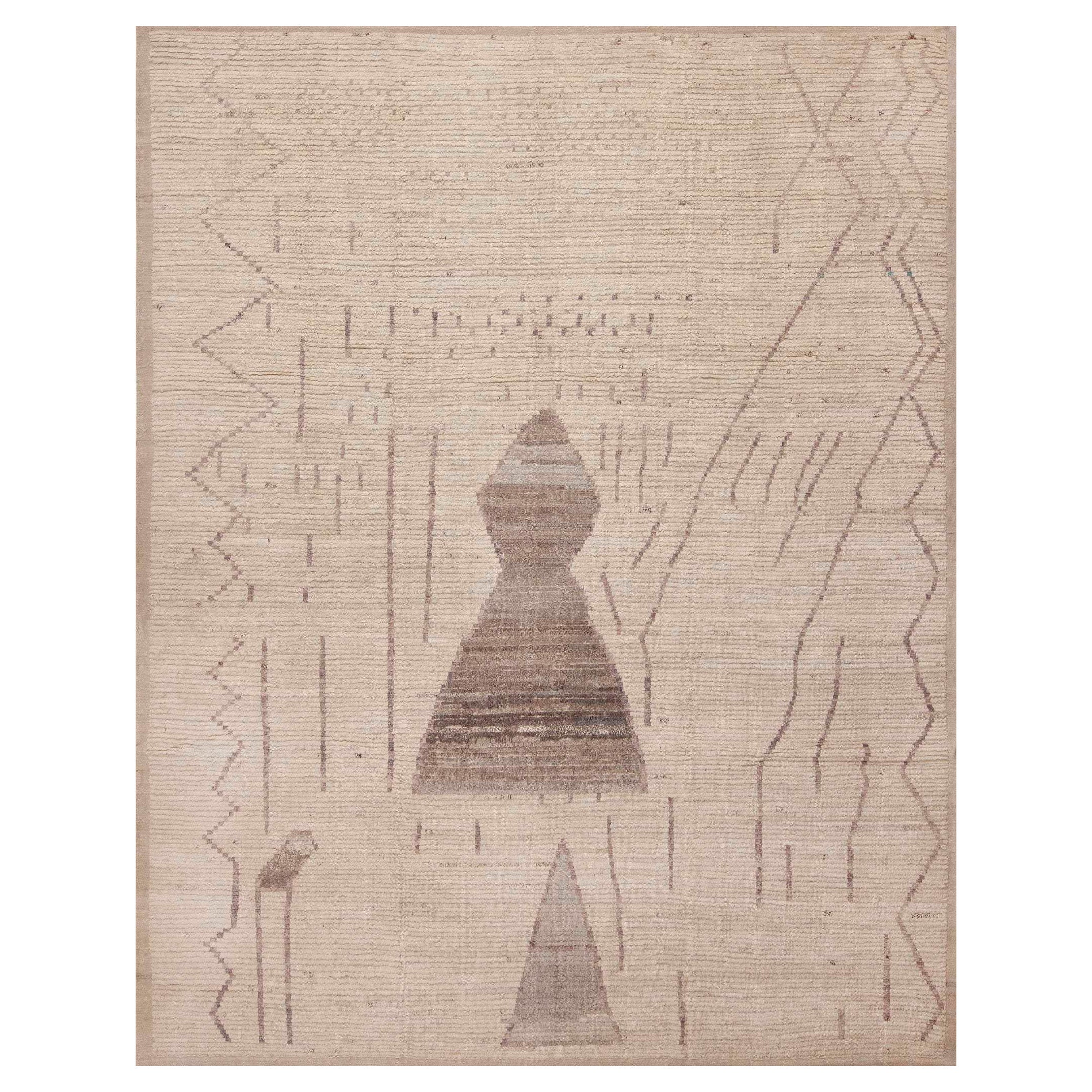  Nazmiyal Kollektion Stammeskunst Moderner Berber Beni Ourain Design Teppich 9'9" x 12'