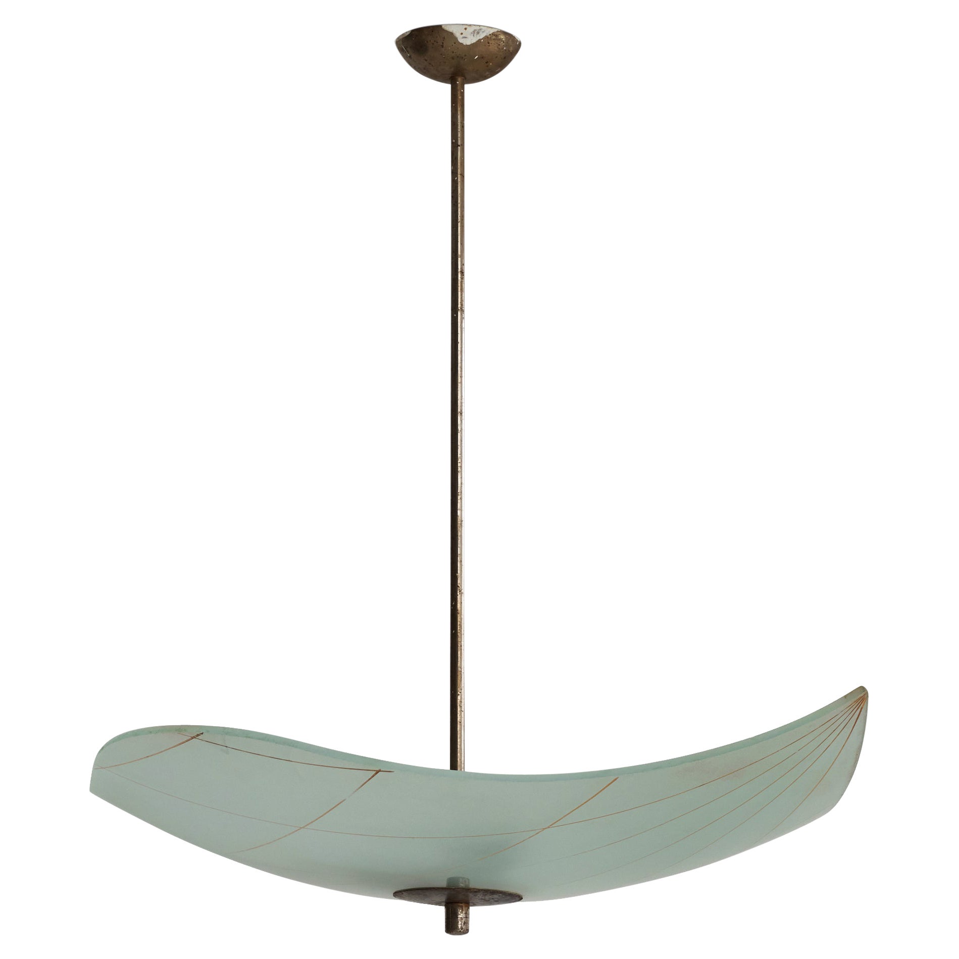 Designer svedese, Lampada a sospensione, Vetro, Acciaio, Svezia, anni '40