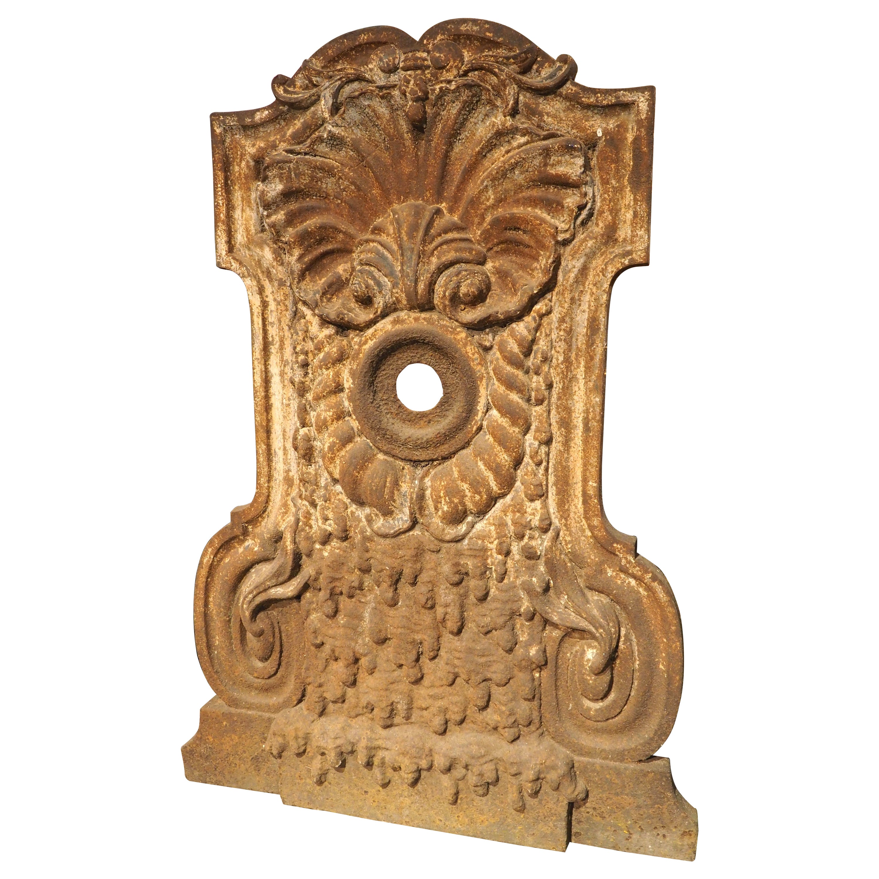 Antique French Cast Iron Fountain Facade, Circa 1890 For Sale