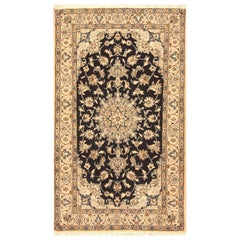 Handgefertigter Nain-Teppich im persischen Stil 3,9' x 6,6', 1980er Jahre - 1T53