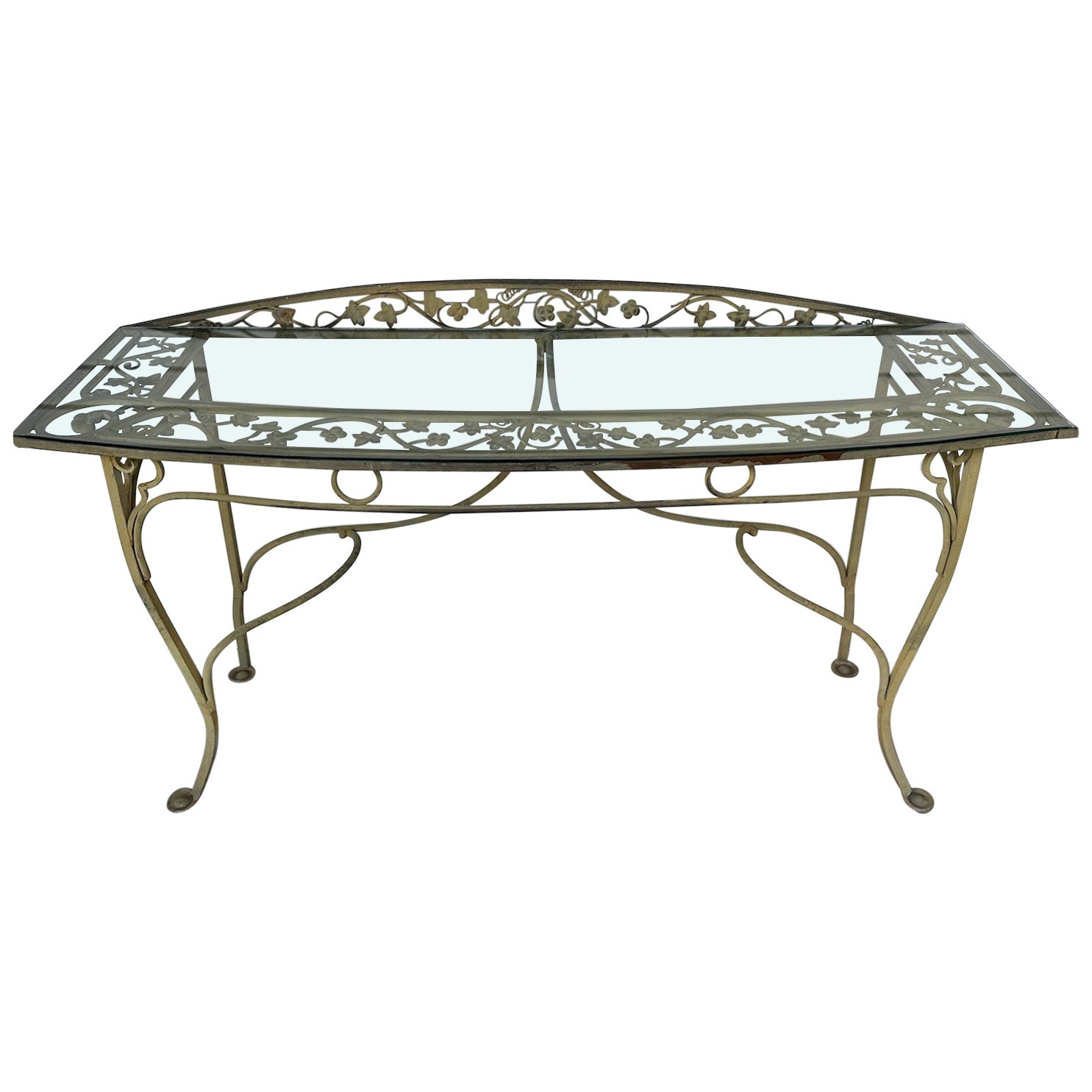 A Vintage Salterini Style Wrought Iron Console Table For Sale
