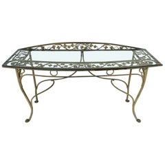 A Vintage Salterini Style Wrought Iron Console Table