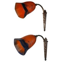 EDlegant pair of Frwnch Art Deco sconces