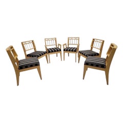 Used Mid Century Modern Rope Back Dining Chairs By Edward Wormley for Drexel (6)