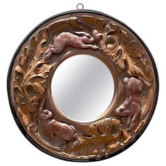 Vintage Boho Molded Resin Rabbit Mirror