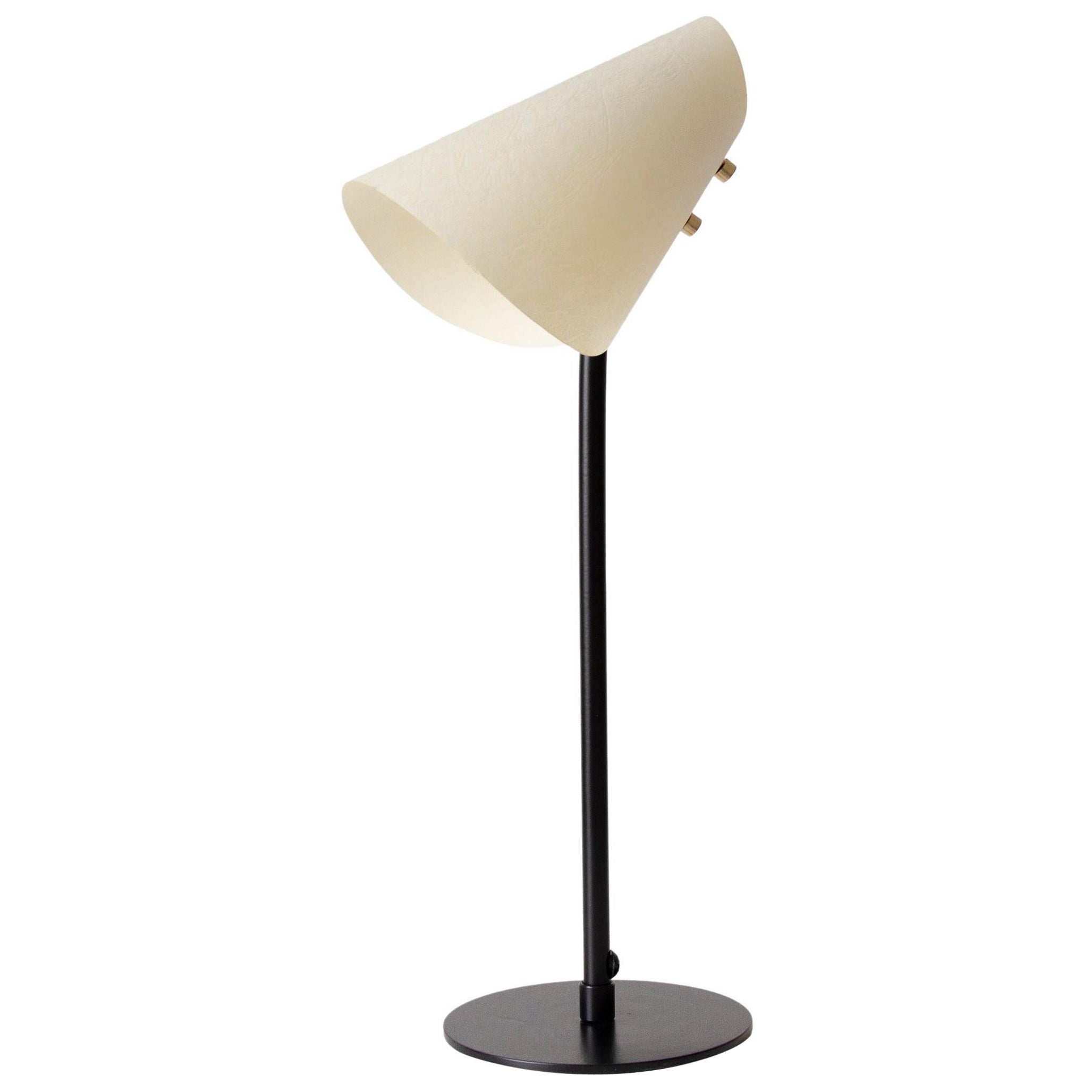 Metal & Parchment Desk Lamp, Black, June, Inspired by Handmaid's Tale For Sale