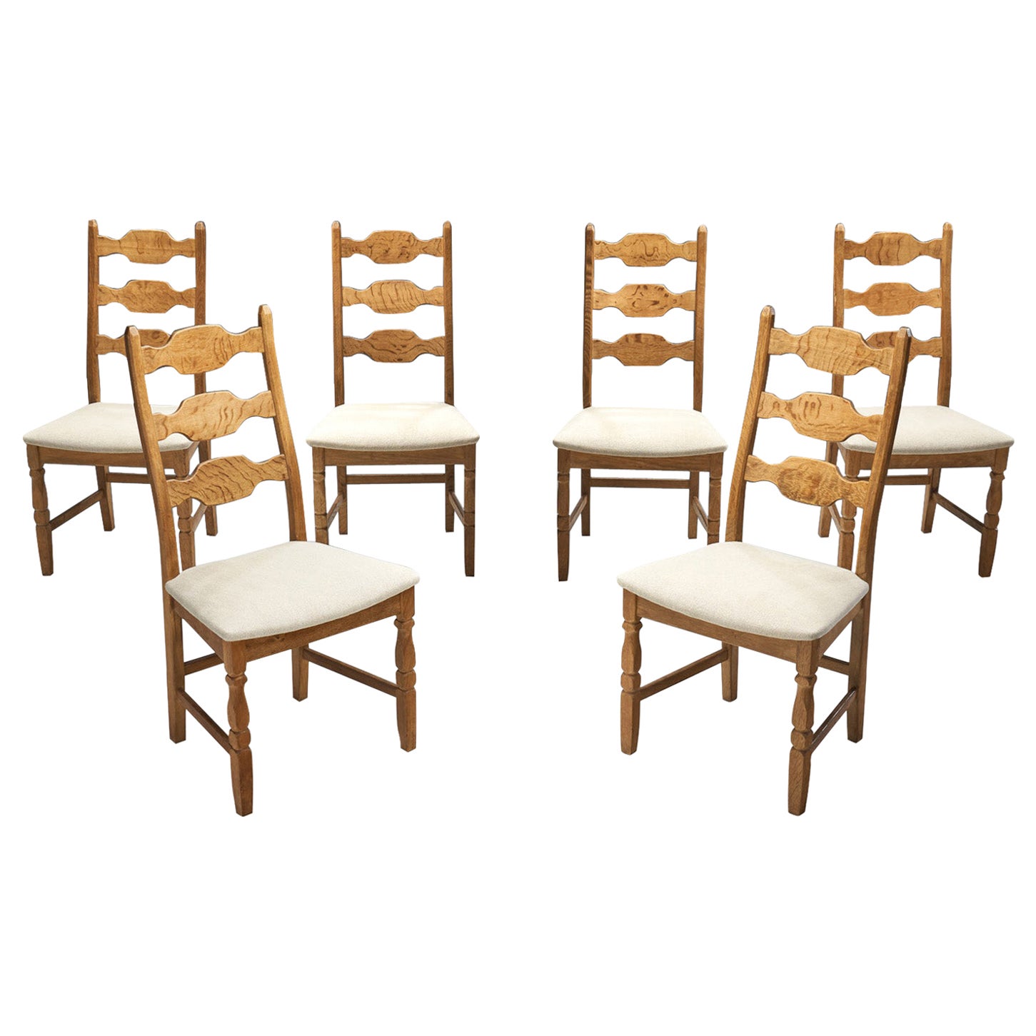 Henning Kjærnulf Set of "Razorblade" Chairs for EG Kvalitetsmöbel, Denmark 1960s