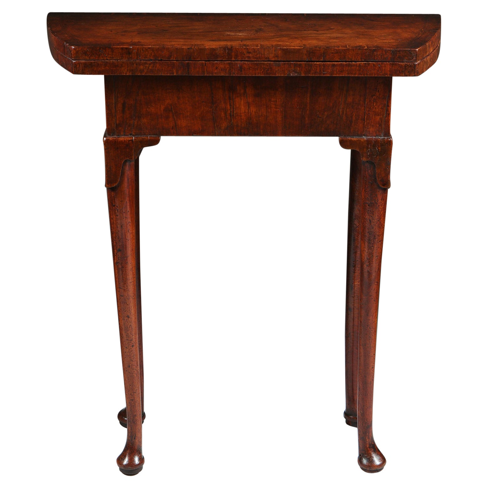 A Unique Early 18th Century Diminutive George I Figured Walnut Bachelors Table