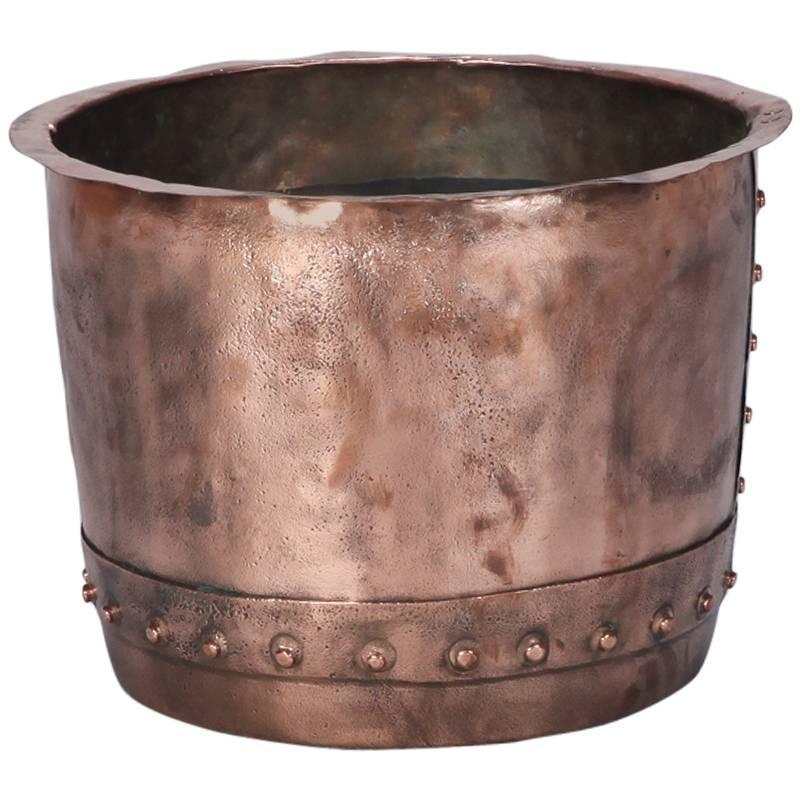 19th Century Large Hammered Copper Pot at 1stdibs