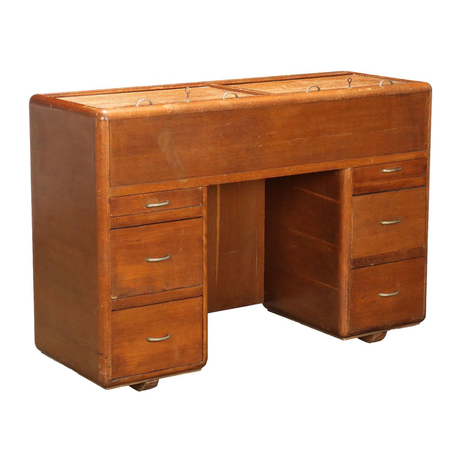 1950s oak filing cabinet
