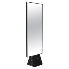 70s Italian standing mirror with black marble base