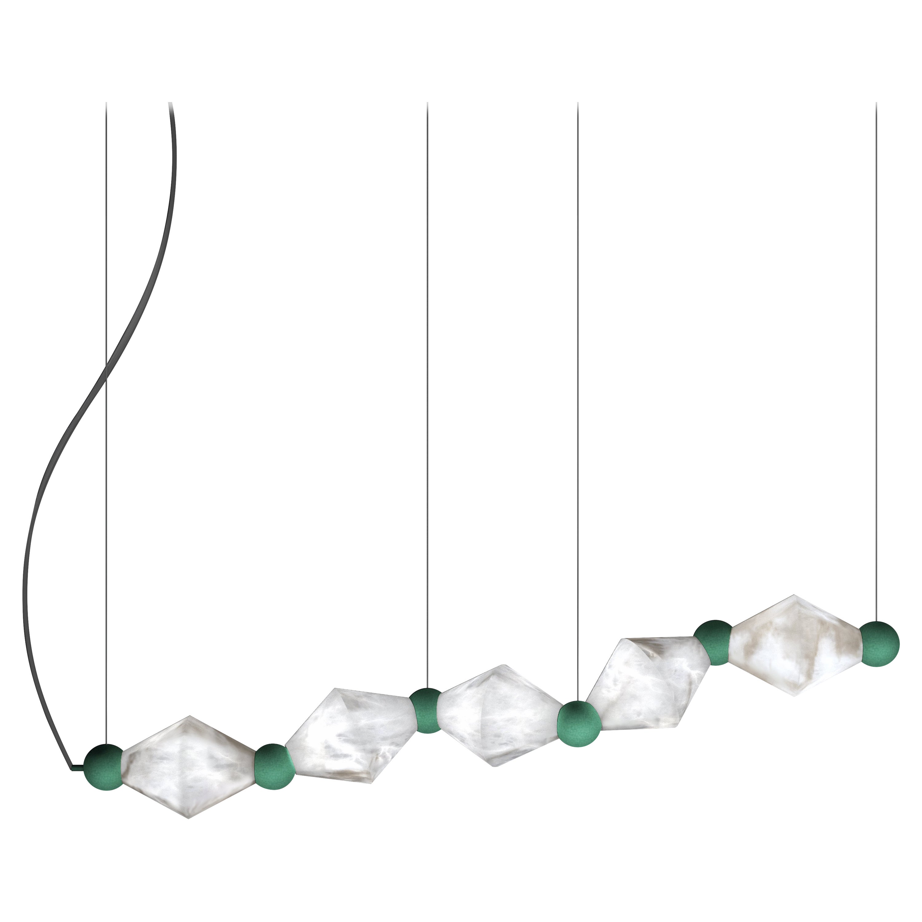Chronos Freedom Green Metal Pendant Lamp by Alabastro Italiano For Sale