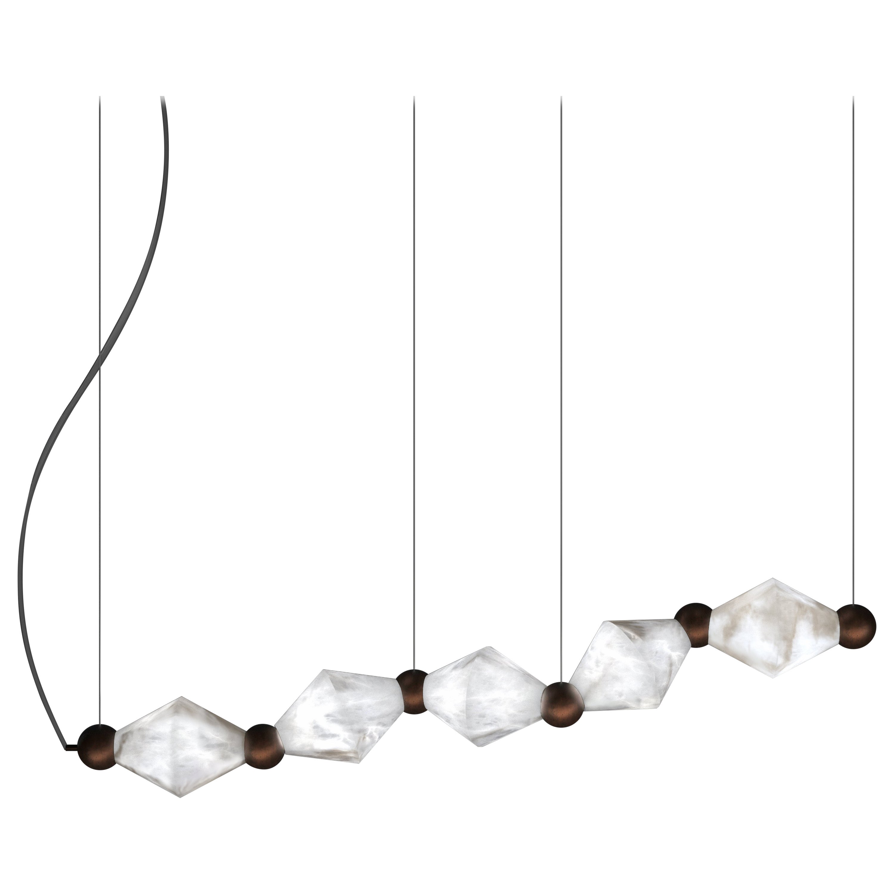 Chronos Ruggine Of Florence Metal Pendant Lamp by Alabastro Italiano For Sale