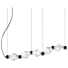 Lampe pendante en métal noir brillant Chronos par Alabastro Italiano