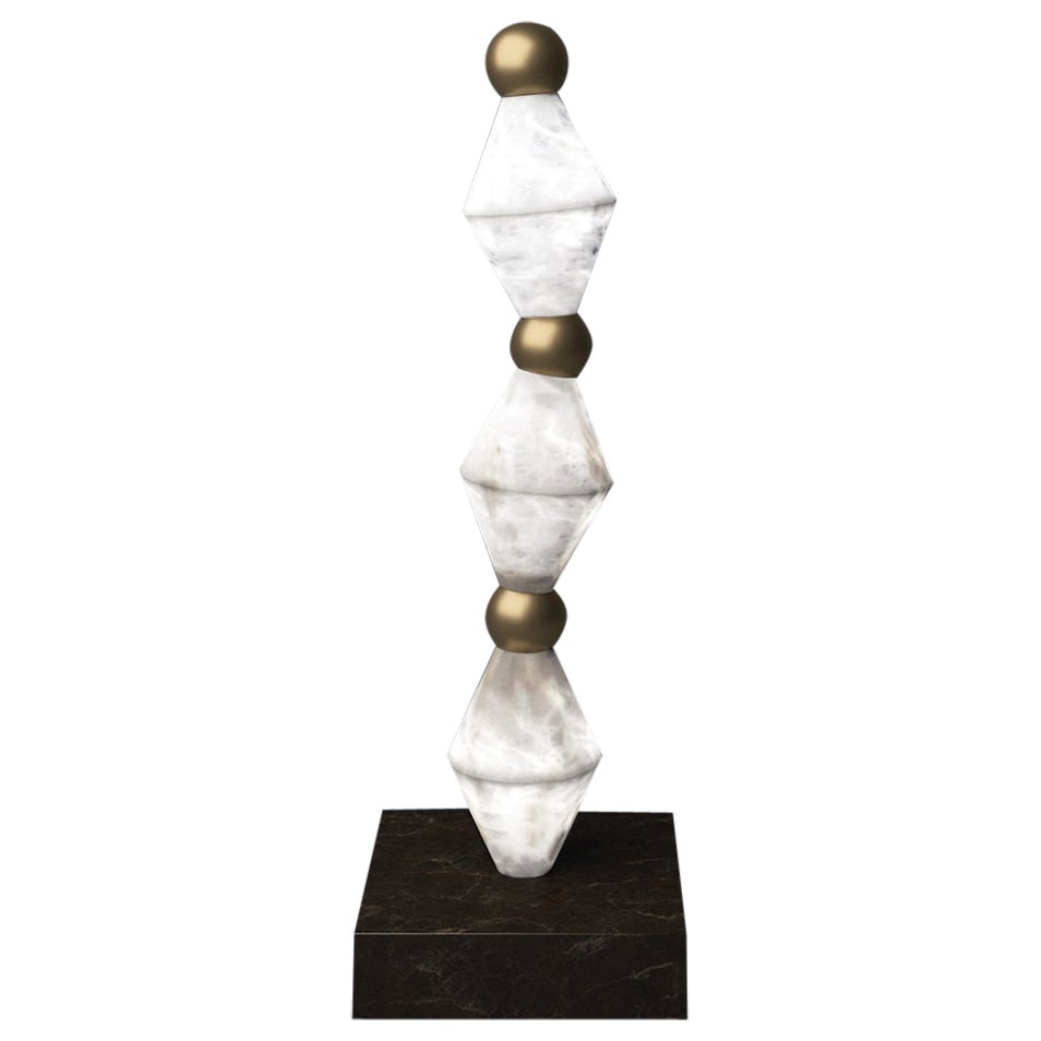 Chronos Bronze Table Lamp by Alabastro Italiano For Sale