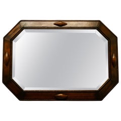 Long miroir octogonal Art déco en chêne  