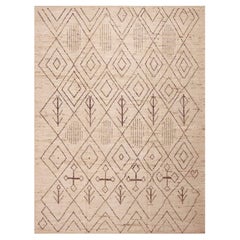 Moderner marokkanischer Beni Ourain-Teppich im Stammeskunst-Design der Nazmiyal-Kollektion 9'3" x 12'