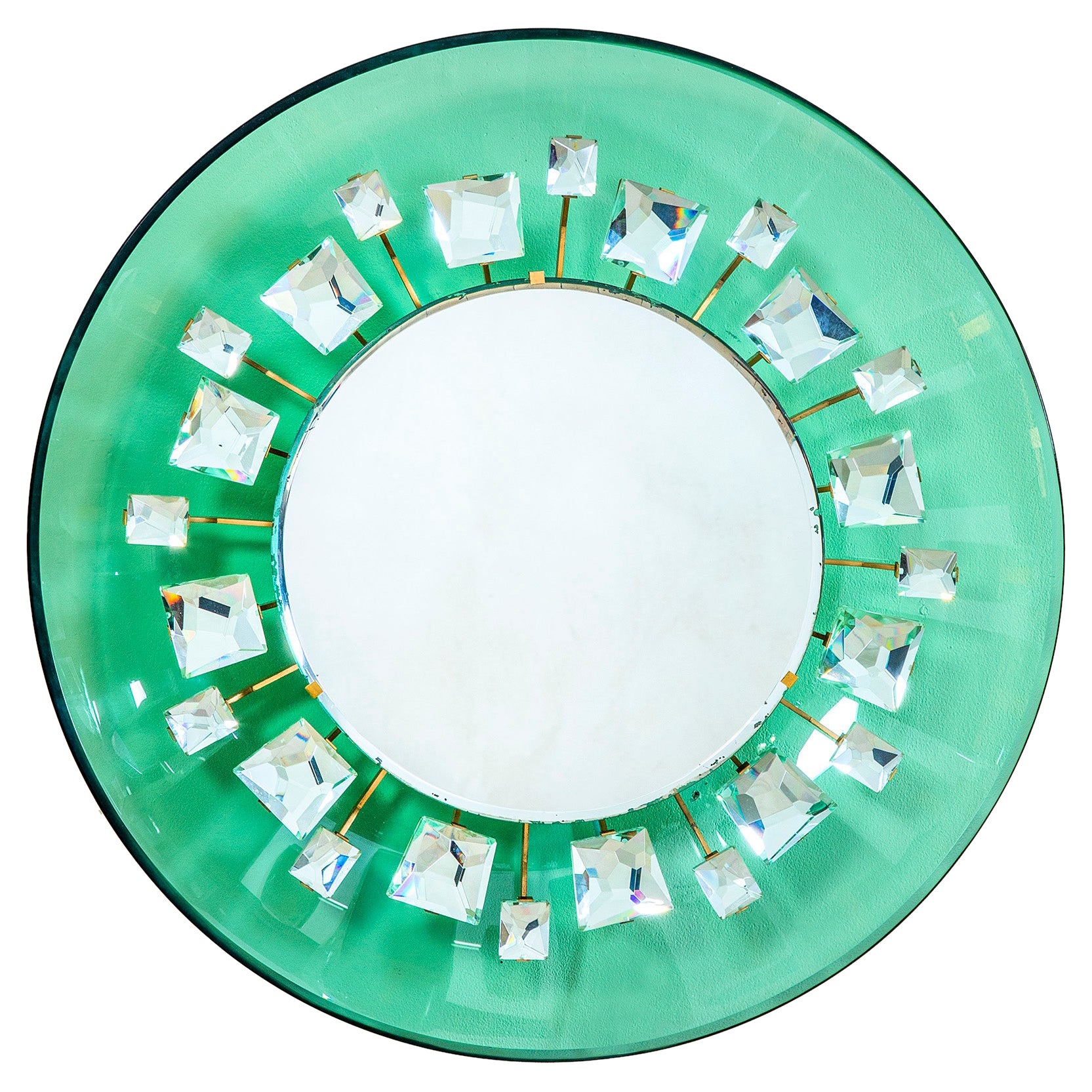 20th Century Fontana Arte Max Ingrand Wall Bright Mirror mod 2044 "Pistil", '60s For Sale