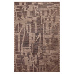 Collection Nazmiyal, tribal, géométrique, gris terre, tapis moderne 9'7" x 14'6"