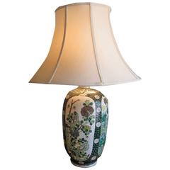 Chinese Lamp Green Floral Design