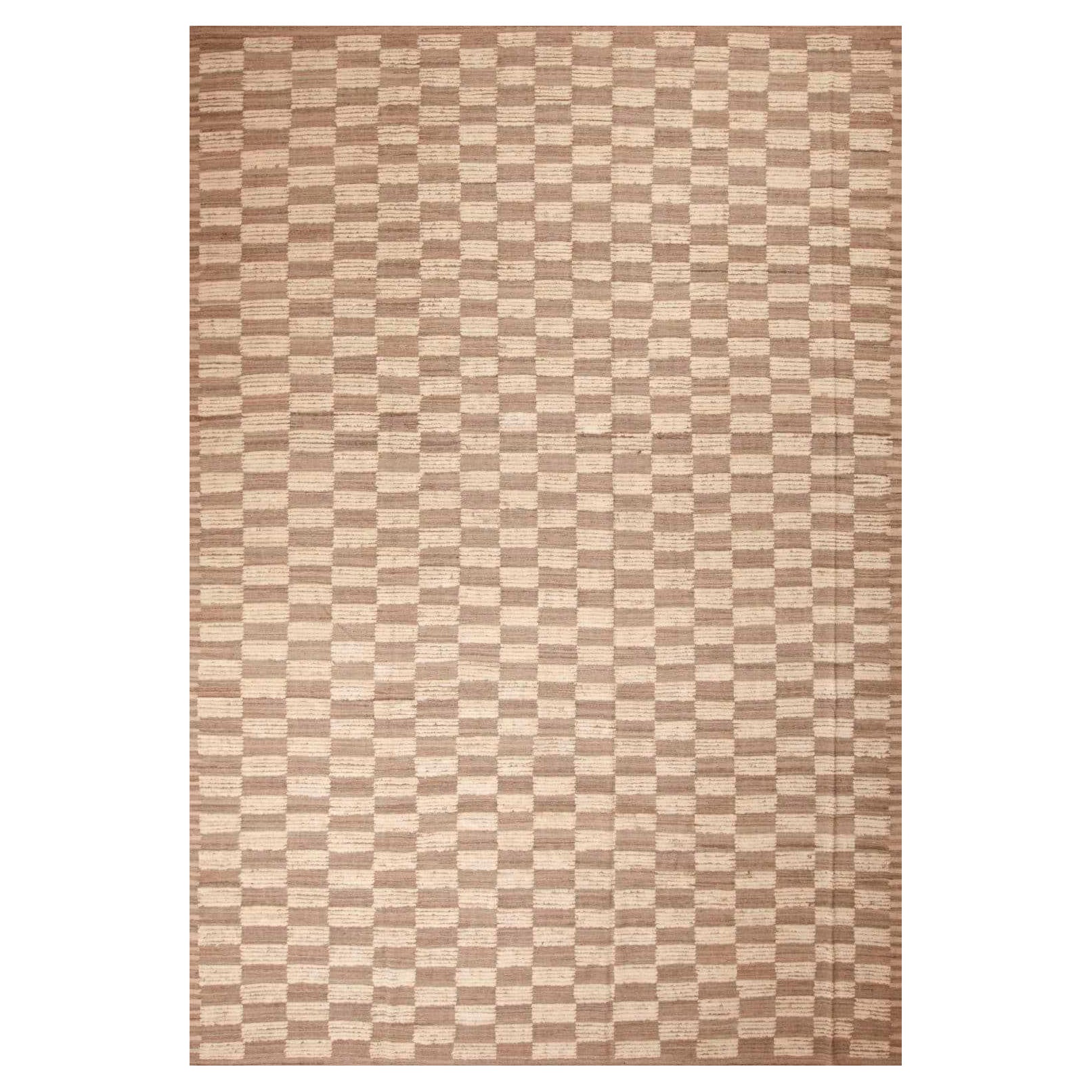 Nazmiyal Collection Geometric Checkerboard Pattern Modern Area Rug 10'5" x 14'9" For Sale