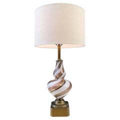 Mid-Century Modern Italian Swirl Murano Glass Table Lamp