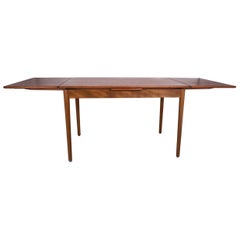 Retro Danish modern draw leaf teak extending dining table  manufactured by AM Møbler 