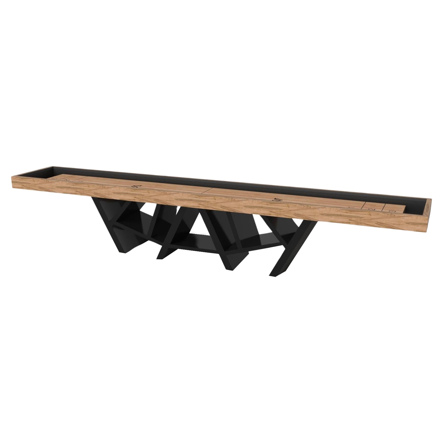 Elevate Customs Maze Shuffleboard Tables / Bois d'érable bouclé massif de 14' - USA en vente