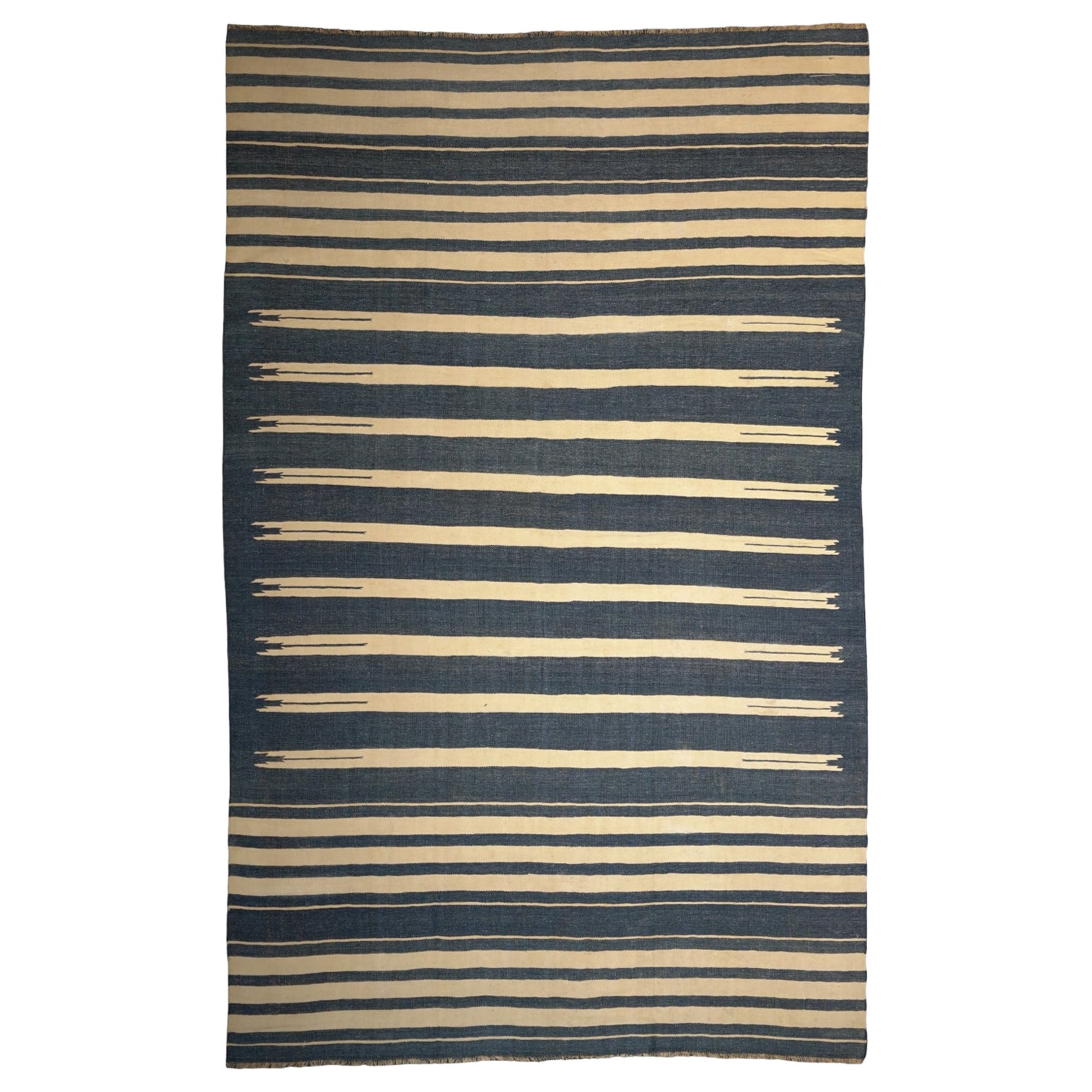 Vintage Dhurrie Rug with Stripes, from Rug & Kilim For Sale