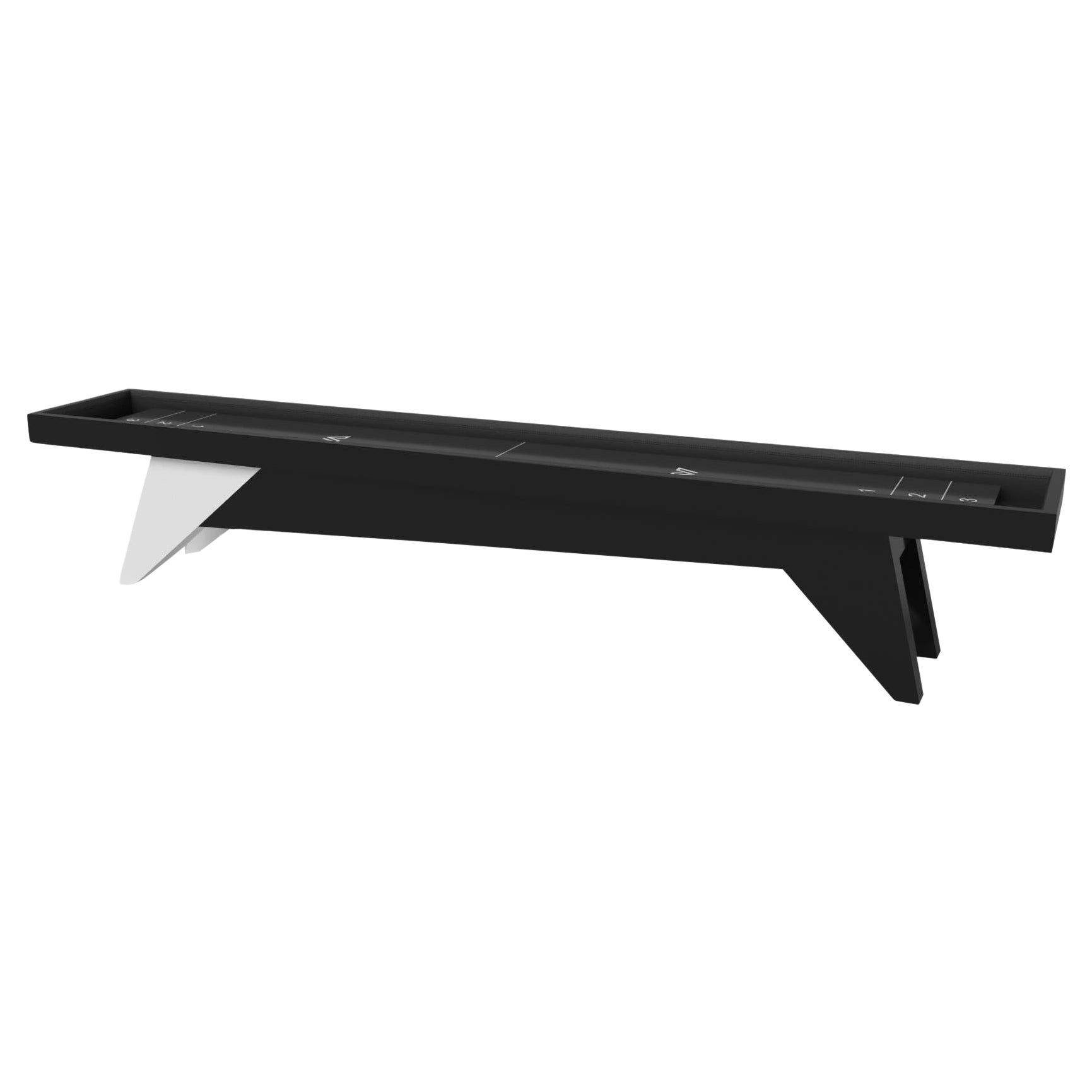 Elevate Customs Mantis Shuffleboard Tables /Solid Pantone Black Color in 22'-USA For Sale