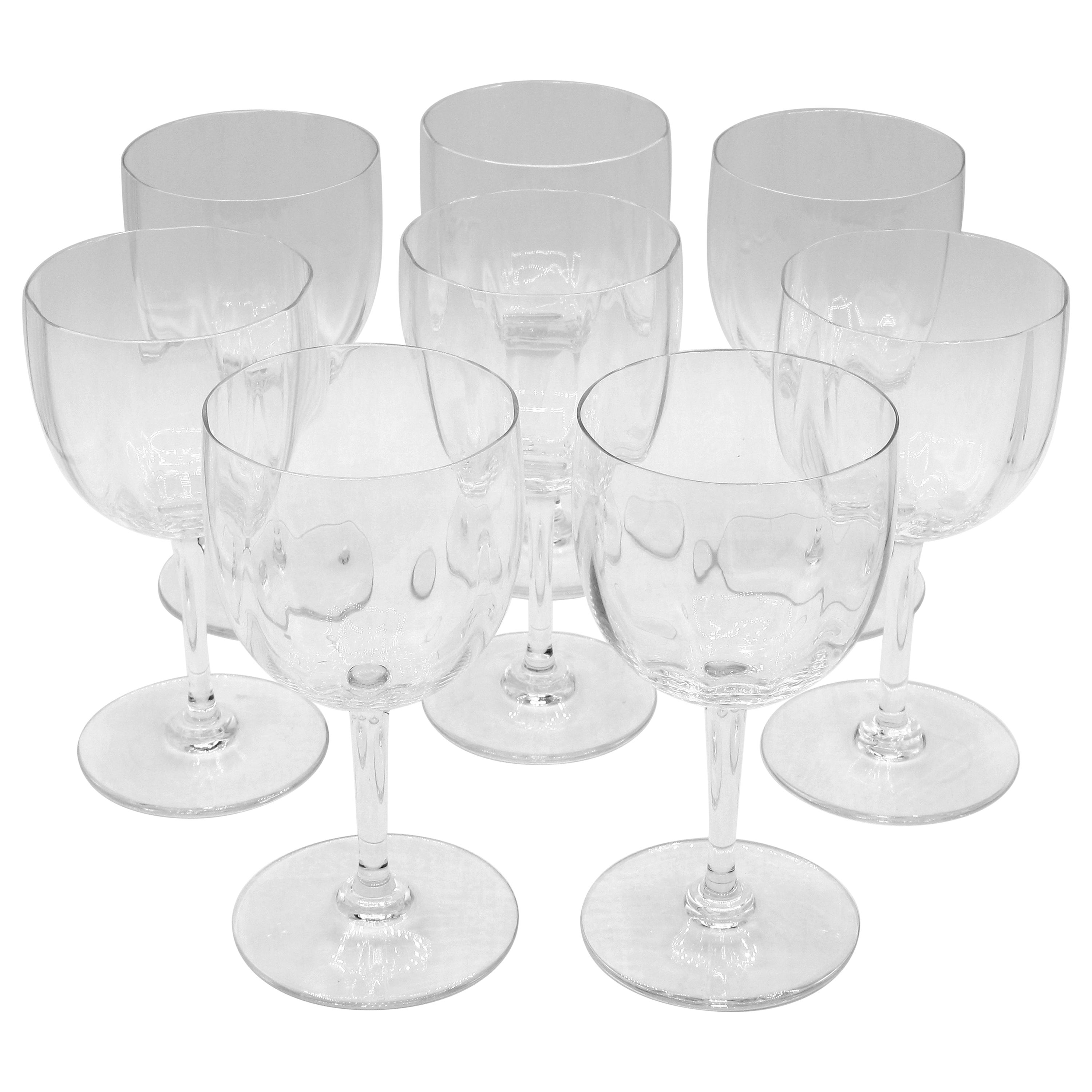 Set of 8 Baccarat Montaigne Optic Red Wines or Water Goblets