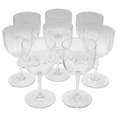 Set of 8 Baccarat Montaigne Optic Red Wines or Water Goblets