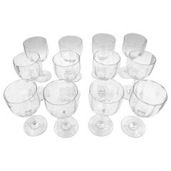 Set of 12 Baccarat Montaigne Optic Clarets or White Wines