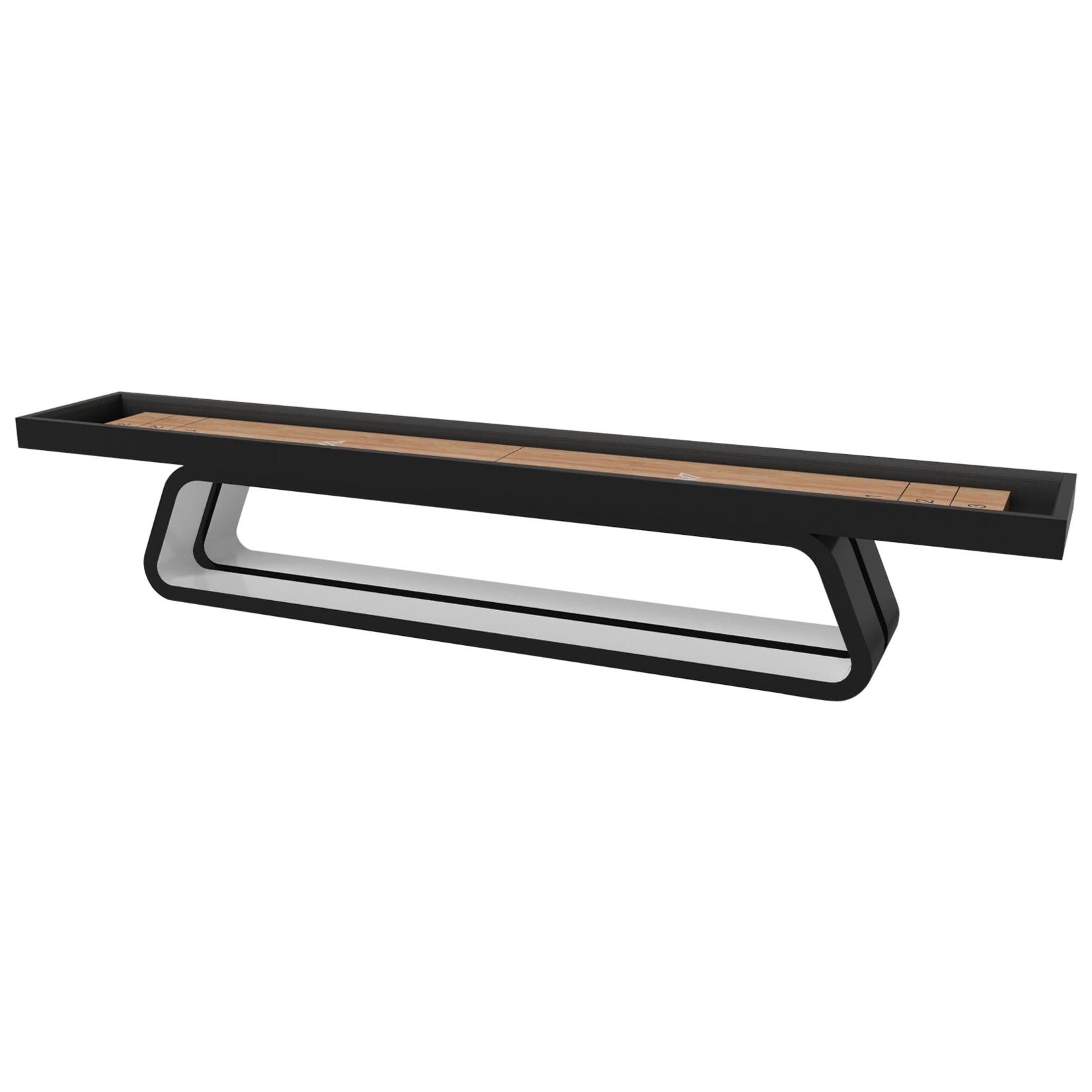 Elevate Customs Luge Shuffleboard Tables / Solid Pantone Black Color in 18' -USA