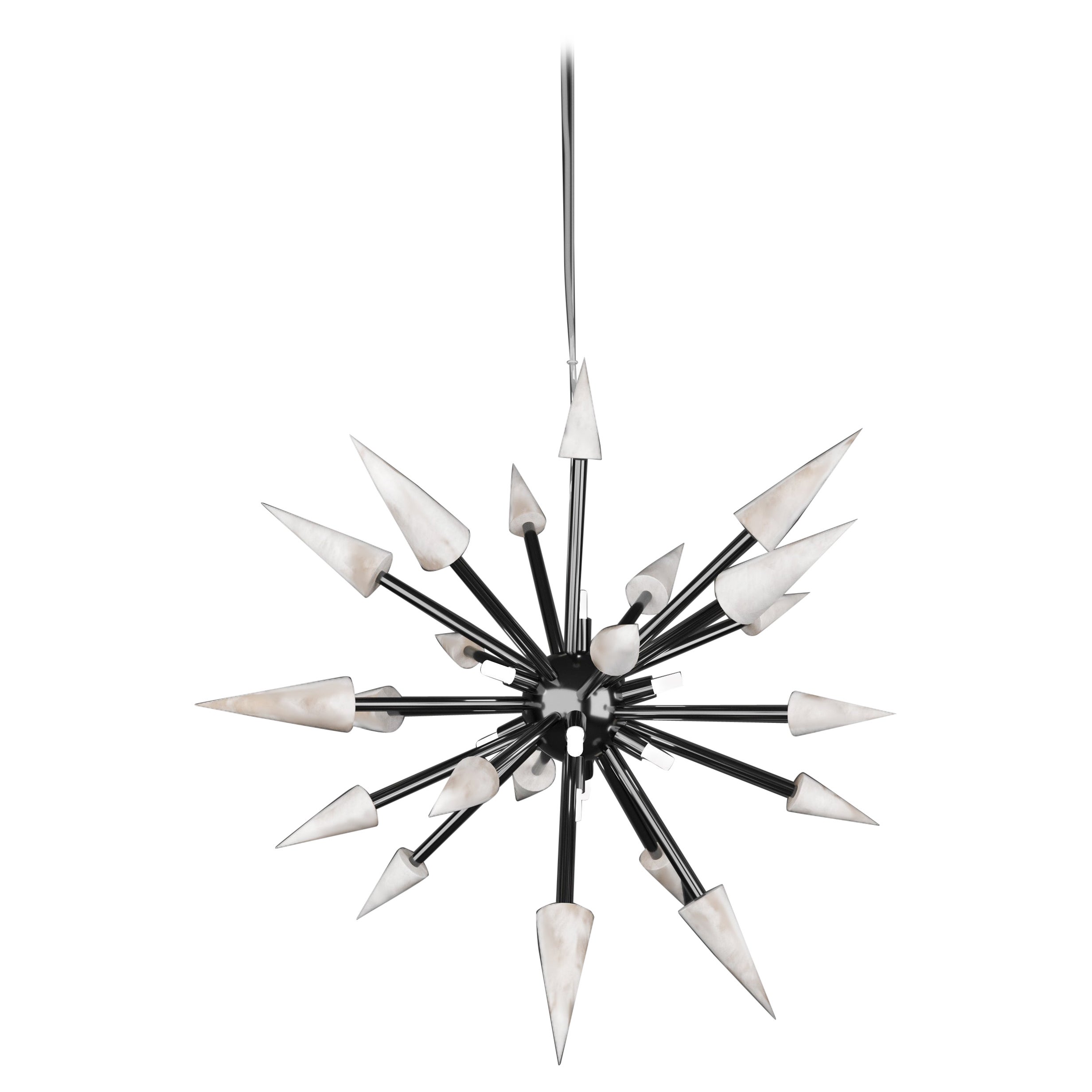 Perseo 50 Shiny Black Metal Pendant Lamp by Alabastro Italiano For Sale