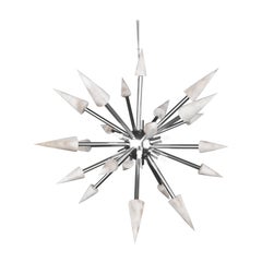 Perseo 50 Shiny Silver Metal Pendant Lamp by Alabastro Italiano