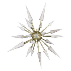 Lampe à suspension Perséo 100 en laiton brossé d'Alabastro Italiano