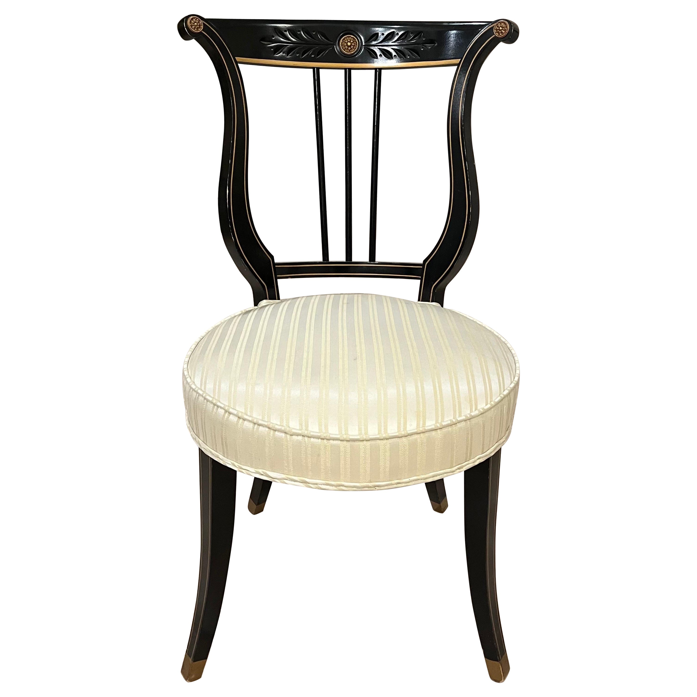 Mid Century Neoclassical Lyre Chair For Sale