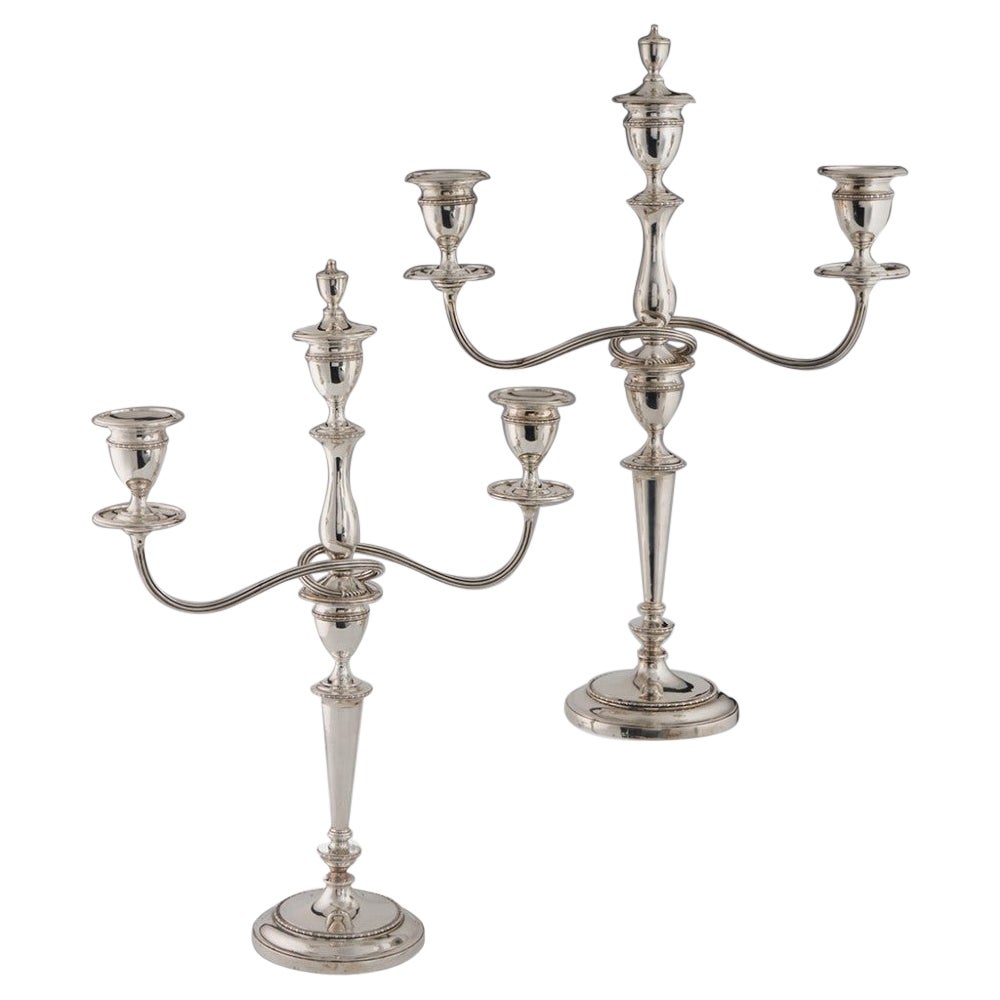 Sterling Silver Candelabra - Pair Sheffield 1910 For Sale