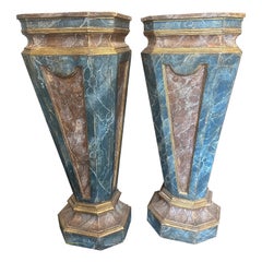 Used Two Late 19th Century Louis XVI Style Lacquered Wood Columns