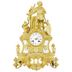 19th century French ormolu and marble figural mantel clock