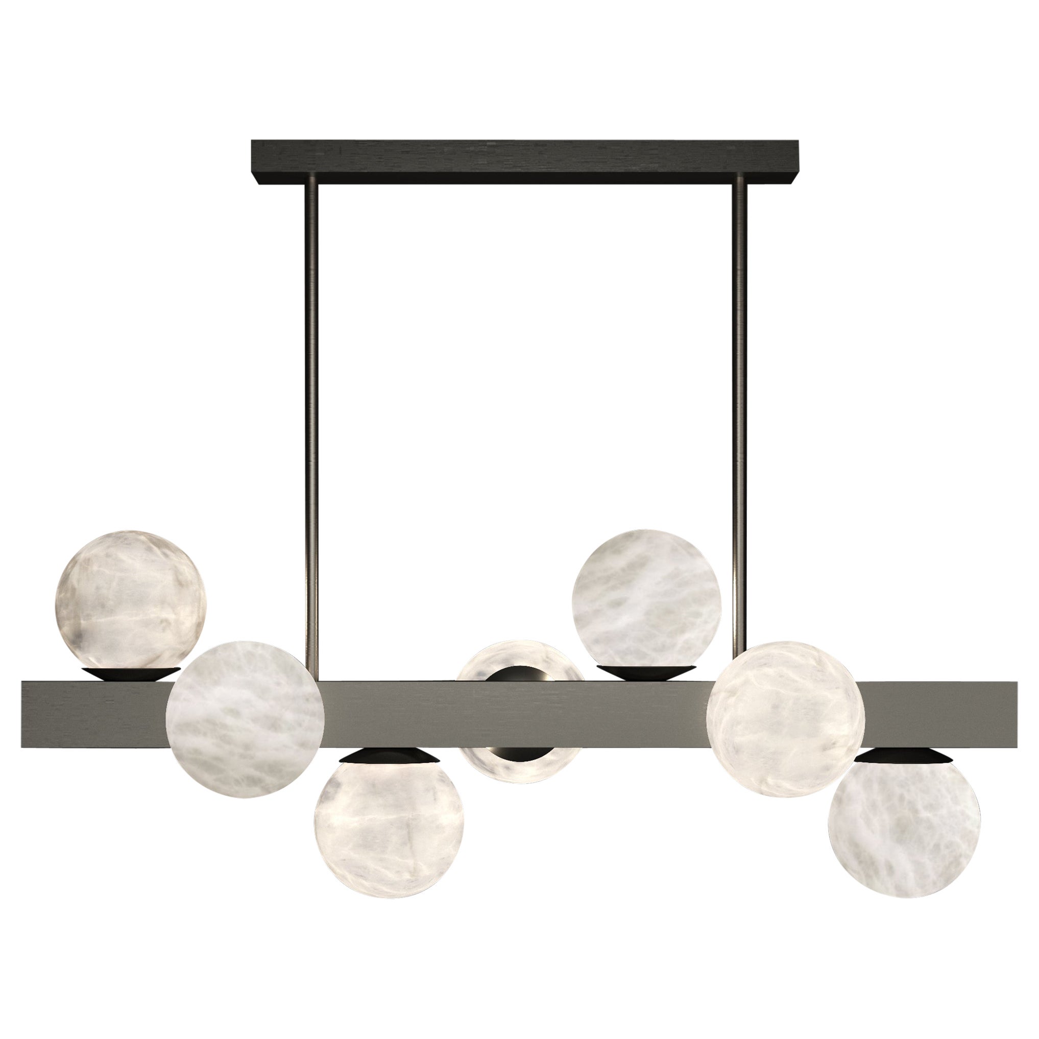 Dioniso Brushed Black Metal Pendant Lamp by Alabastro Italiano For Sale