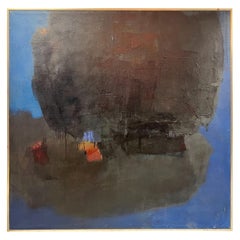 Used Bong Tae Kim Korea Large Abstract Impressionist Painting 1966