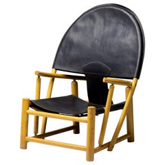 Piero Palange G23 Black Leather Hoop Chair