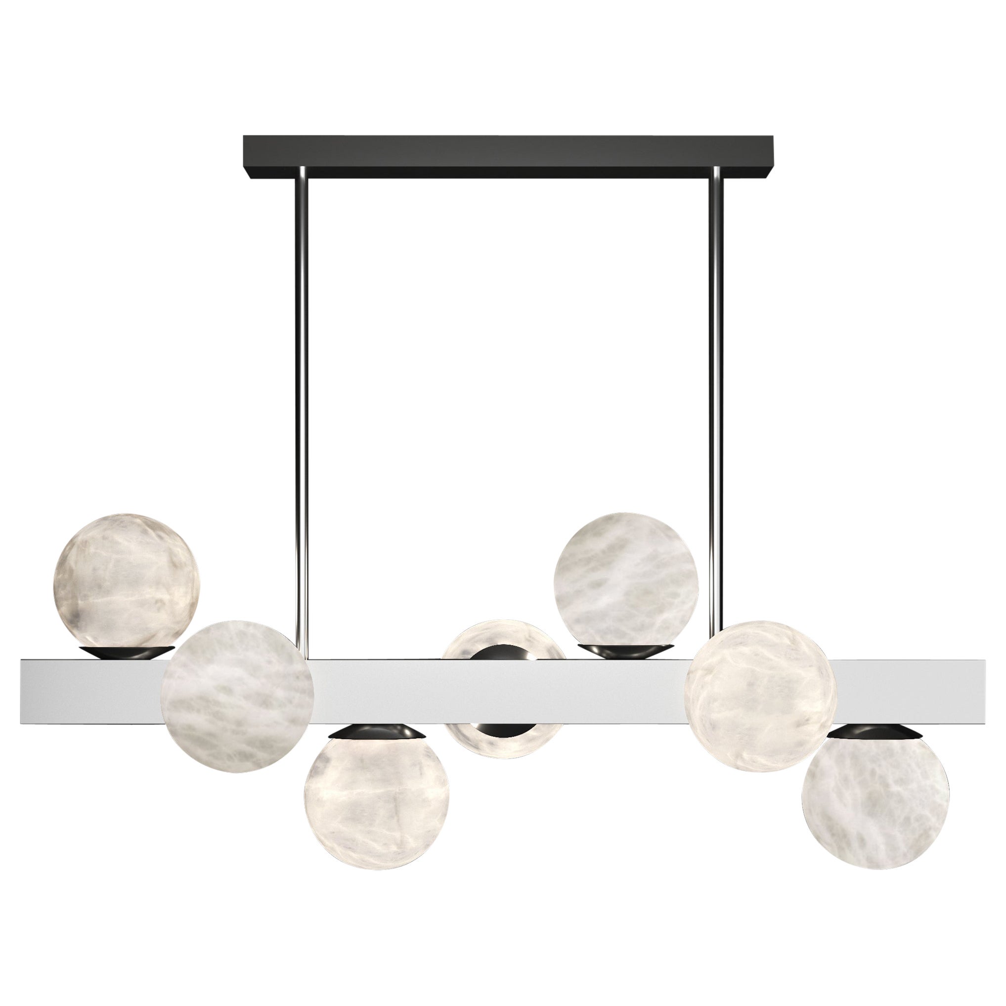 Dioniso Shiny Silver Metal Pendant Lamp by Alabastro Italiano For Sale