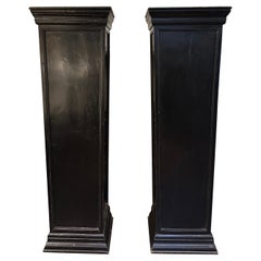 A Pair Of Large Late 19th Century Ebonized Pedestals 