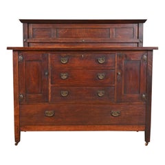 Stickley Brothers Antique Mission Oak Arts & Crafts Sideboard, Circa 1900