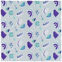 PETITE FRITURE Mosaique Wallpaper Blue by Les Crafties