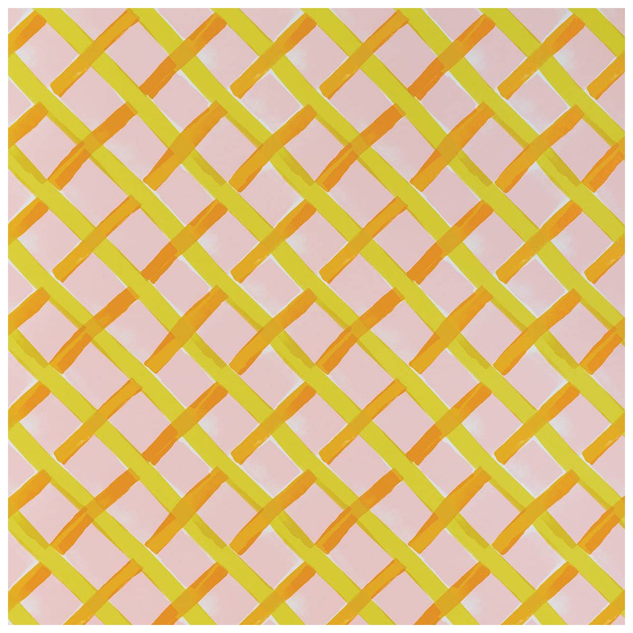 PETITE FRITURE Croisillon Wallpaper Pink by Les Crafties