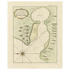 Roseaux, St. Lucia-Inselkarte von BELLIN, handkolorierte Gravur, 1763 
